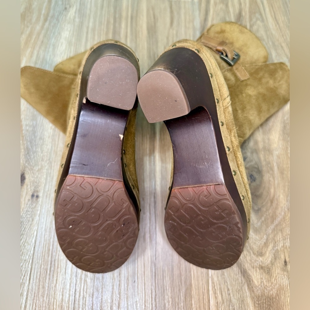 UGG Amoret Chestnut Shearling Clog Booties Size 7 LNC - Picture 4 of 8